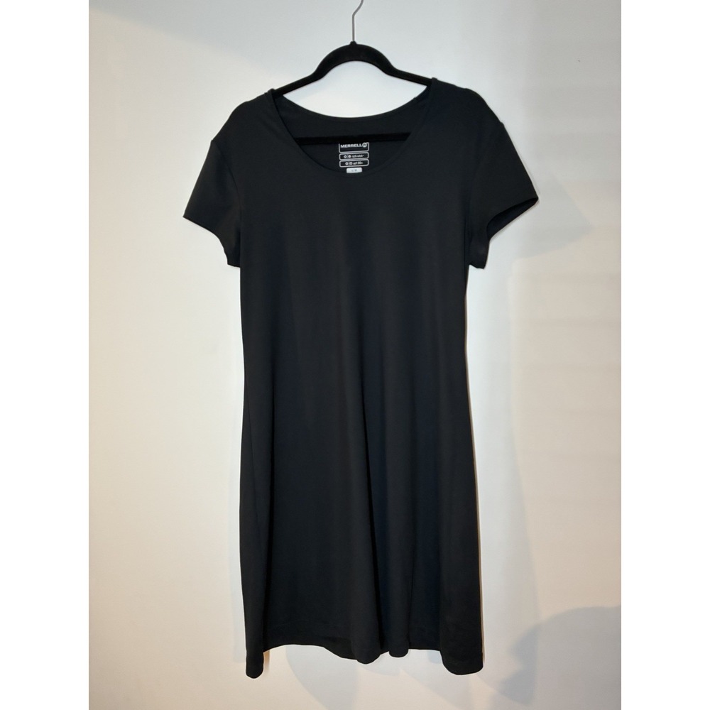 Merrell black casual dress relaxed fit short sleeves scoop neck Upf 30+ L